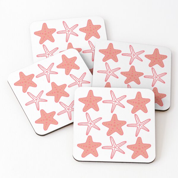 Item preview, Orange and Pink Starfish Pattern  designed and sold by ShapeAndSoul.