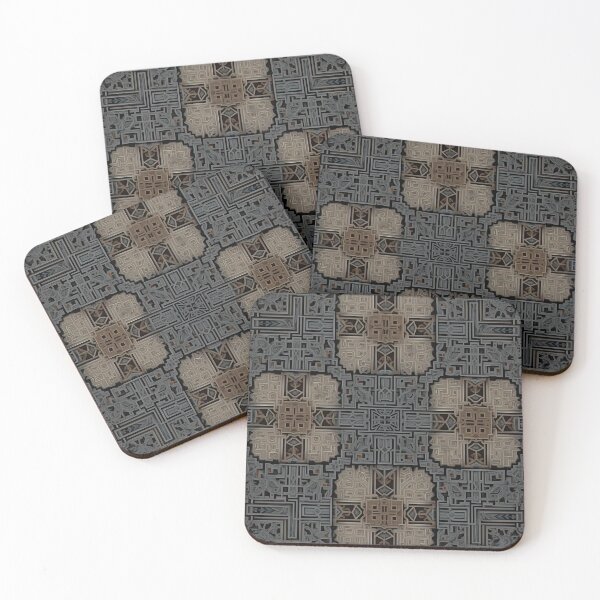 Item preview, Squares, Black Grey, Brown,  Mural Mosaic, Dark Theme, Diagonal Repeated Hexagonal Pattern Textures  designed and sold by Digital-Davinci.