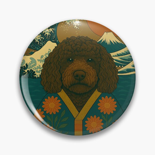 Item preview, Kimono japonés de olas Kanagawa Lagotto Romagnolo para perros, mamás, papás y niños designed and sold by FurryHavenPH.