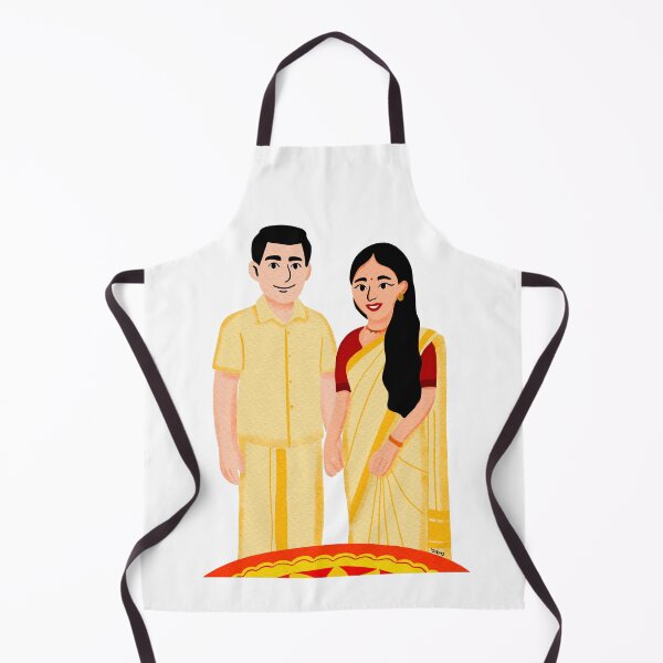 Item preview, Cute Malayali Couple Celebrating Onam Together designed and sold by NAYANA S KUMAR.