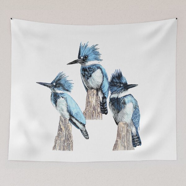 Item preview, Trio of Belted Kingfishers designed and sold by Thomas-Duane.