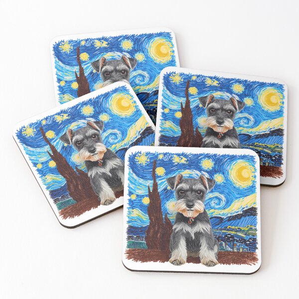 Item preview, Miniature Schnauzer in Starry Night Crayon Style – Artistic Dog Lover Design designed and sold by Fredster1966.