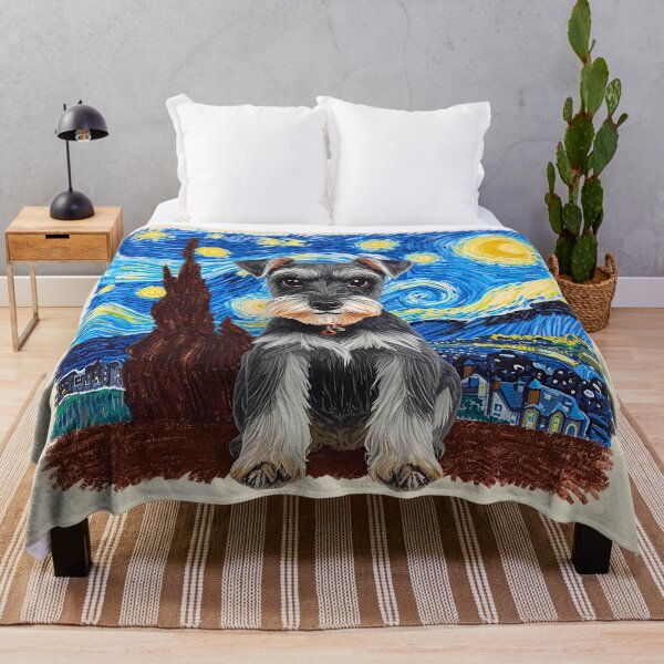 Item preview, Miniature Schnauzer in Starry Night Crayon Style – Artistic Dog Lover Design designed and sold by Fredster1966.