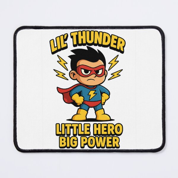 Item preview, Funny Superhero Cartoon - Lil’ Thunder | Little Hero Big Power Design designed and sold by Epic Threads Designs.