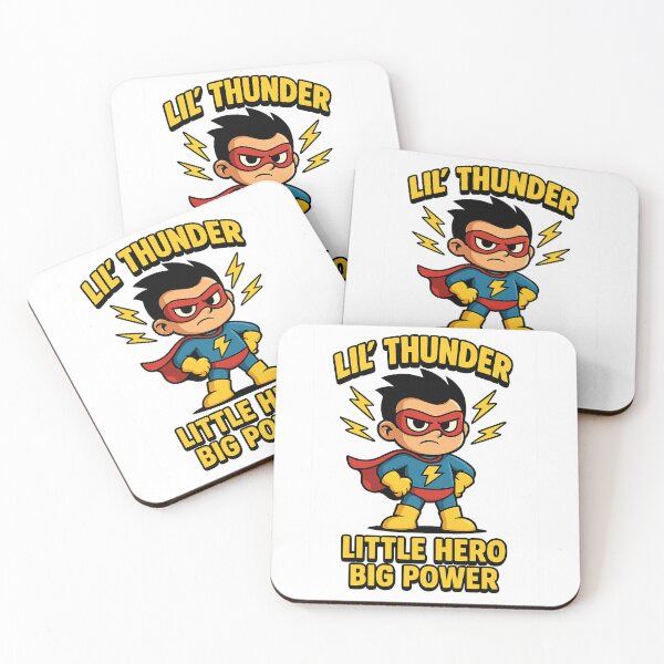 Item preview, Funny Superhero Cartoon - Lil’ Thunder | Little Hero Big Power Design designed and sold by Epic Threads Designs.