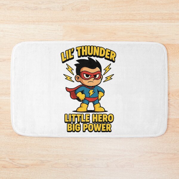 Item preview, Funny Superhero Cartoon - Lil’ Thunder | Little Hero Big Power Design designed and sold by Epic Threads Designs.