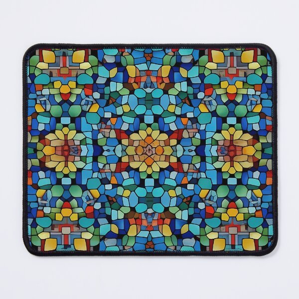 Item preview, Bright , Colorful, Blue, Yellow, Multicolor, tesselate, kaleidoscope, Diagonal Repeated Hexagonal Pattern Textures designed and sold by Digital-Davinci.