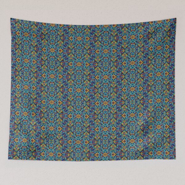 Item preview, Bright , Colorful, Blue, Yellow, Multicolor, tesselate, kaleidoscope, Diagonal Repeated Hexagonal Pattern Textures designed and sold by Digital-Davinci.