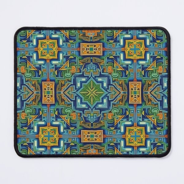 Item preview, Green, Blue, Yellow, Multicolor, tesselate, kaleidoscope, Diagonal Repeated Hexagonal Pattern Textures designed and sold by Digital-Davinci.