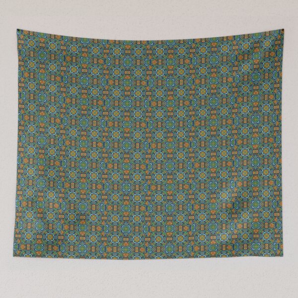 Item preview, Green, Blue, Yellow, Multicolor, tesselate, kaleidoscope, Diagonal Repeated Hexagonal Pattern Textures designed and sold by Digital-Davinci.