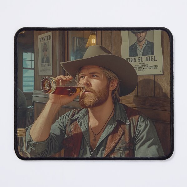 Item preview, Handsome Cowboy Drinking At The Bar - gay style designed and sold by Museum Of Non-Existing Art.