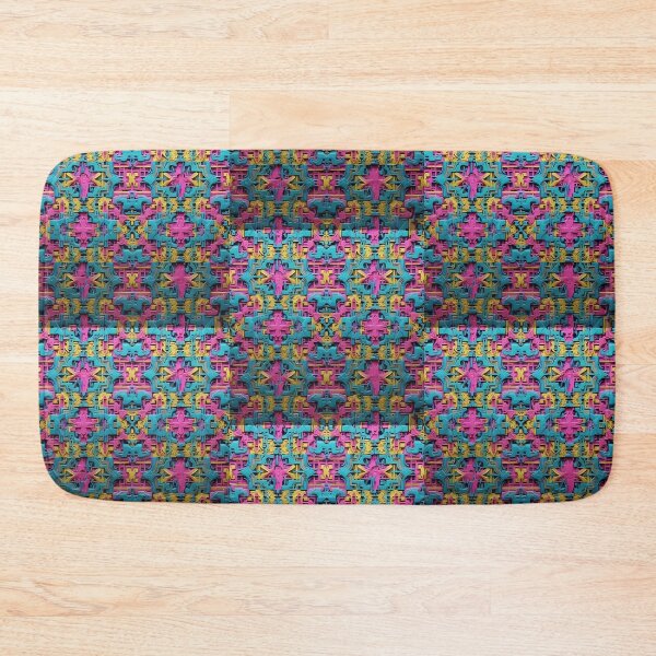 Item preview, Bright , Colorful, pink, Blue, Yellow, Multicolor, tesselate, kaleidoscope, Diagonal Repeated Hexagonal Pattern Textures designed and sold by Digital-Davinci.