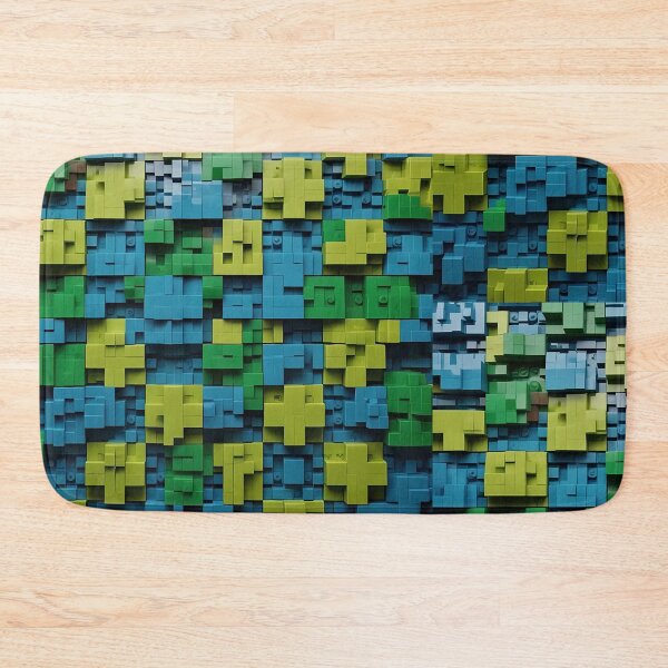 Item preview, Yellow Blue Green, 3D Block Squares Rectangular Jigsaw Tetris Like Tiles Design designed and sold by Digital-Davinci.