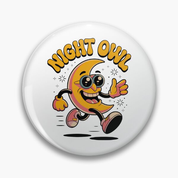 Item preview, Night Owl Moon Runner, Retro Cartoon Vibes for Late-Night Legends designed and sold by graphic-genie.