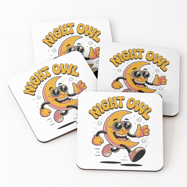 Item preview, Night Owl Moon Runner, Retro Cartoon Vibes for Late-Night Legends designed and sold by graphic-genie.