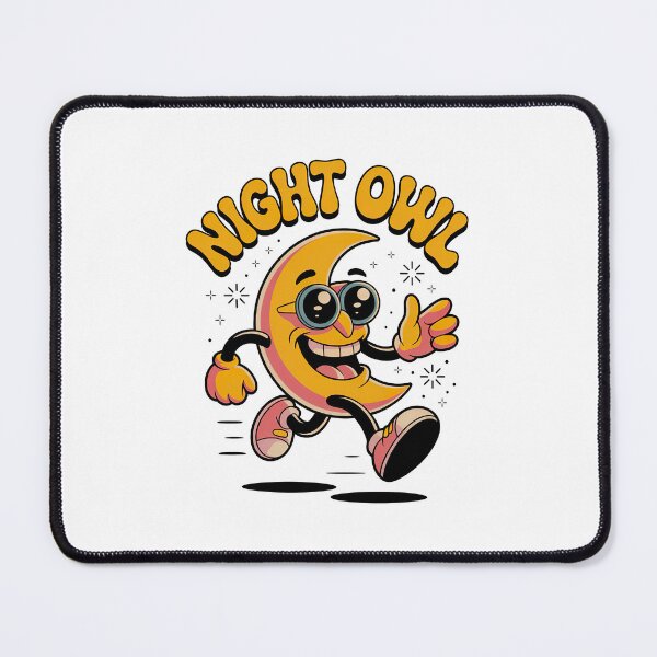 Item preview, Night Owl Moon Runner, Retro Cartoon Vibes for Late-Night Legends designed and sold by graphic-genie.