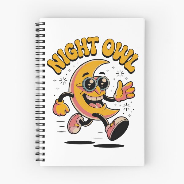 Item preview, Night Owl Moon Runner, Retro Cartoon Vibes for Late-Night Legends designed and sold by graphic-genie.