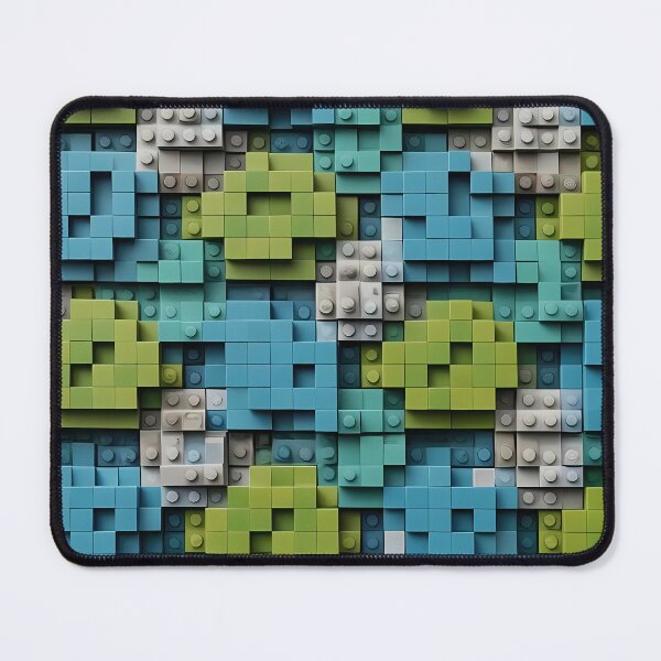 Item preview, White, Yellow Blue Green, 3D Block Squares Rectangular Jigsaw Tetris Like Tiles Design designed and sold by Digital-Davinci.