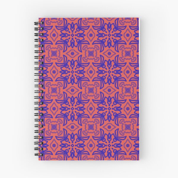 Item preview, Seamless floral pattern in a rectangular frame alternating with red flowers with small tentacles. on the blue background designed and sold by PWDigitalArt.