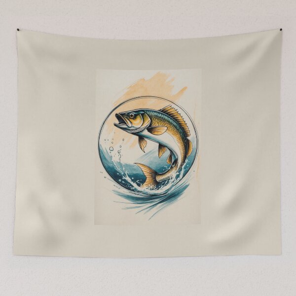 Item preview, Bass in Teal and Peach designed and sold by momgraves.