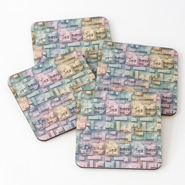 Item preview, Pink Green Yellow, Pale, Pastel Theme, Tetris Jigsaw,  Diagonal Repeated Hexagonal Pattern Textures  designed and sold by Digital-Davinci.