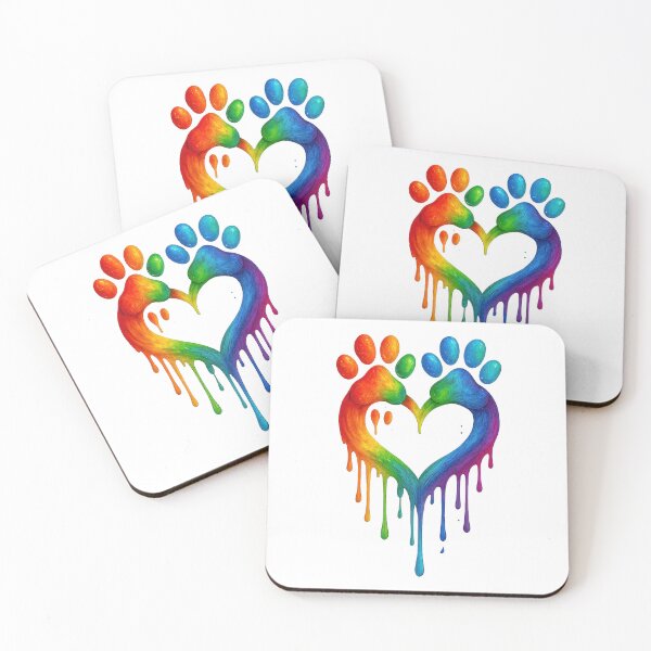 Item preview, Rainbow Paw Heart – Colorful Dripping Paint Pet Love & Pride Design designed and sold by inkoutninja.