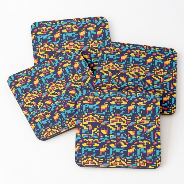 Item preview, Yellow Red Blue, Retro video games graphics,  Diagonal Repeated Hexagonal Pattern Textures  designed and sold by Digital-Davinci.