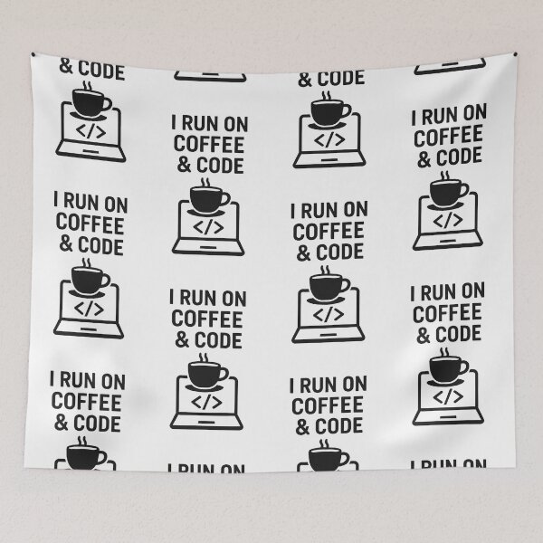 Item preview, I RUN ON COFFEE & CODE designed and sold by TheWonkyEaselCo.