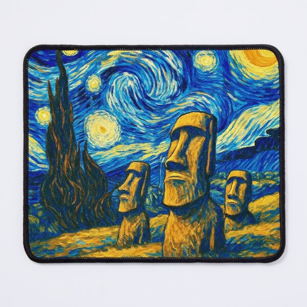 Item preview, Moai Statues Under Starry Night designed and sold by Myra365Art.