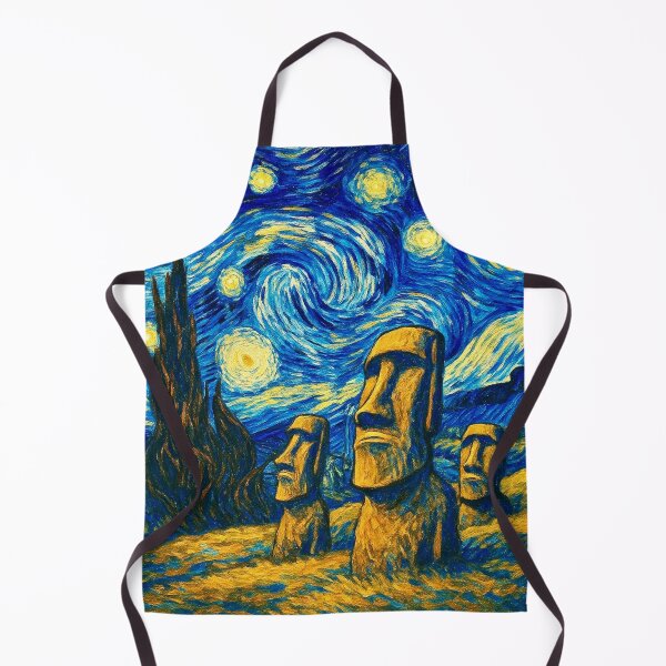 Item preview, Moai Statues Under Starry Night designed and sold by Myra365Art.