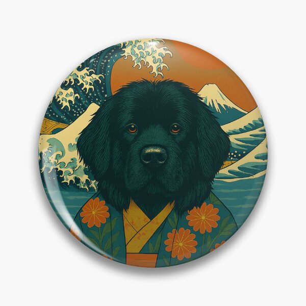Item preview, Newfoundland Japanese Kanagawa Wave Kimono Dog Mom Dad Kids designed and sold by FurryHavenPH.