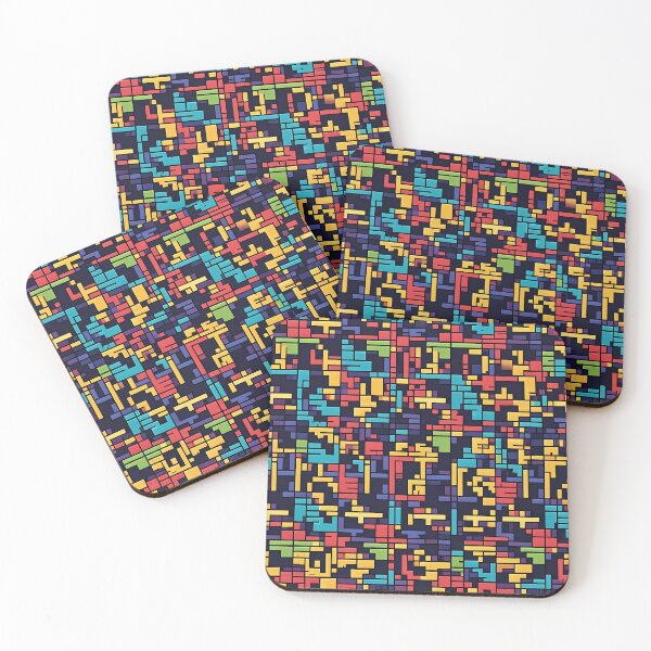 Item preview, Yellow Red Blue Green, Retro video games graphics,  Diagonal Repeated Hexagonal Pattern Textures  designed and sold by Digital-Davinci.