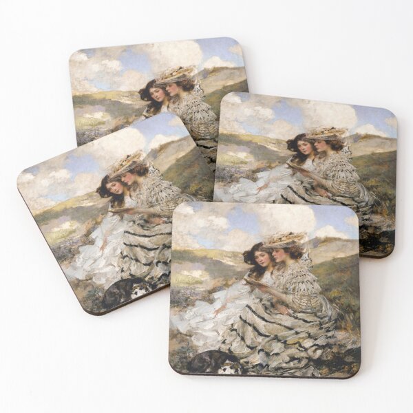 Item preview, On the Dunes Victorian Portrait - Lady Shannon and Kitty Oil Painting by James Jebusa Shannon designed and sold by Under-TheTable.