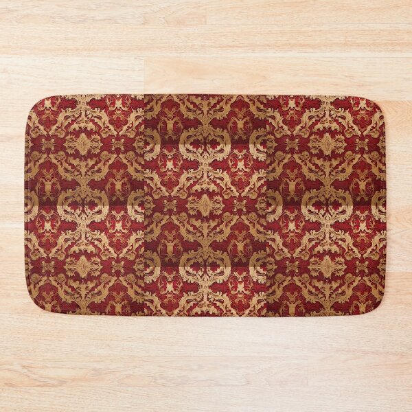 Item preview, Yellow Beige Red, flowery Moif, Mural Mosaic, Dark Theme, Diagonal Repeated Hexagonal Pattern Textures  designed and sold by Digital-Davinci.
