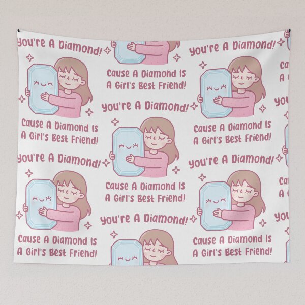 Item preview, You're A Diamond! Sweet Girl Hugging Gemstone - Best Friend Gift designed and sold by SylviaWilliam.