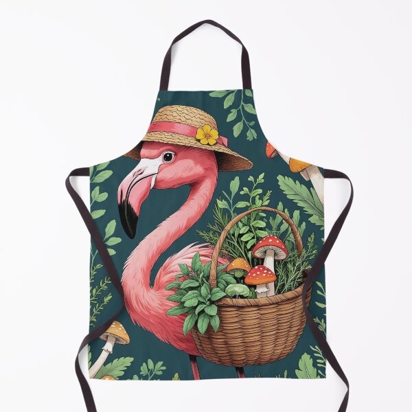 Item preview, Foraging Flamingo – Cottagecore Whimsy designed and sold by Deezyned.