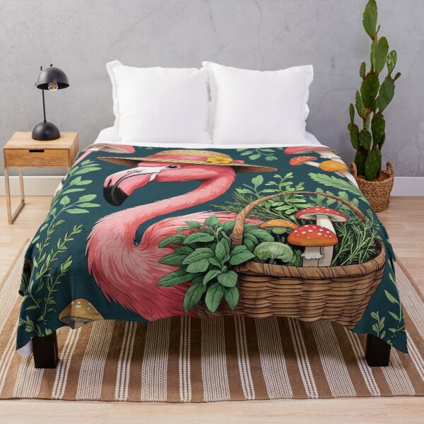 Item preview, Foraging Flamingo – Cottagecore Whimsy designed and sold by Deezyned.