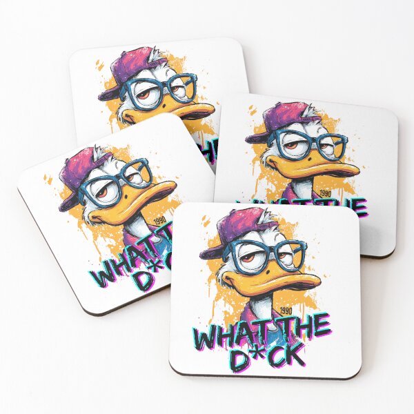 Item preview, A cool little duck wearing glasses with the message What The D*ck designed and sold by KanDa-Shop.