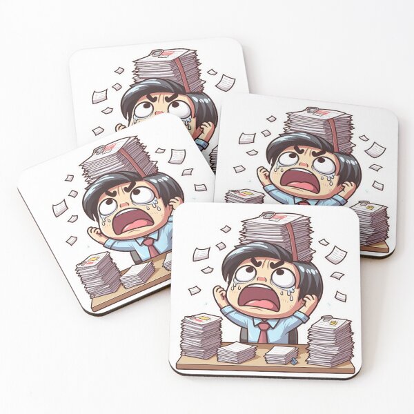 Item preview, Overwhelmed Office Worker Cartoon Design designed and sold by CalmMatterStudio.