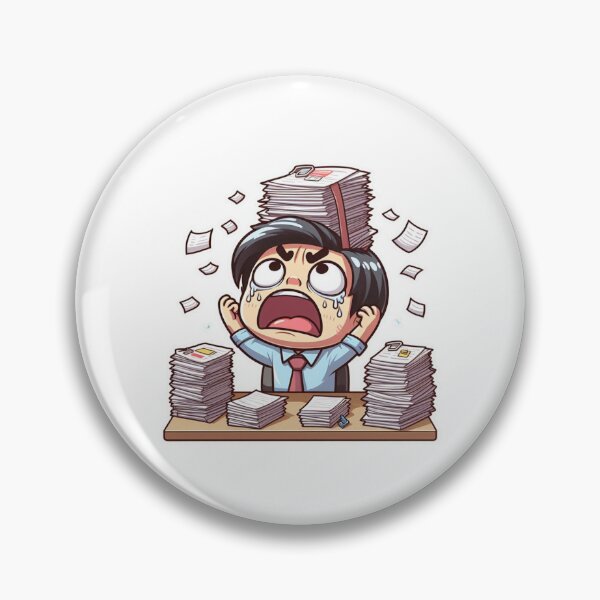 Item preview, Overwhelmed Office Worker Cartoon Design designed and sold by CalmMatterStudio.