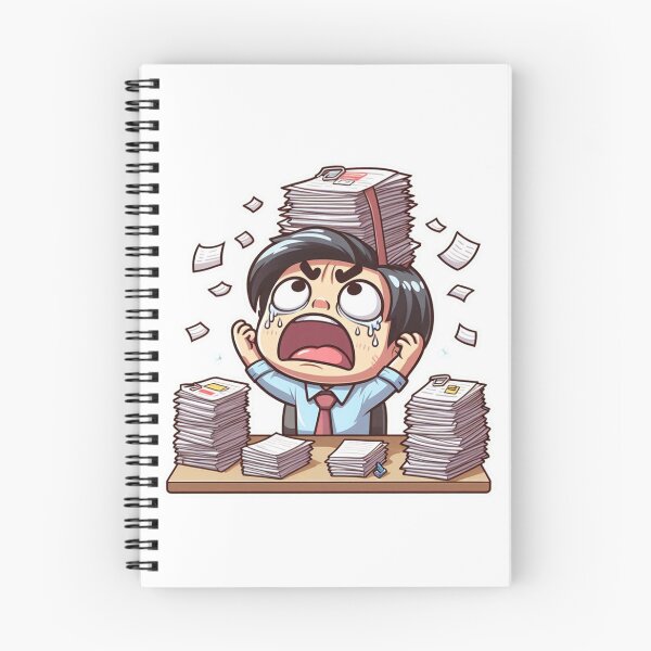 Item preview, Overwhelmed Office Worker Cartoon Design designed and sold by CalmMatterStudio.