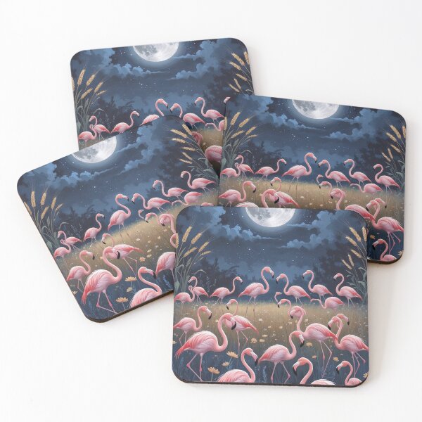 Item preview, Harvest Moon Flamingos – Cottagecore Night Magic designed and sold by Deezyned.