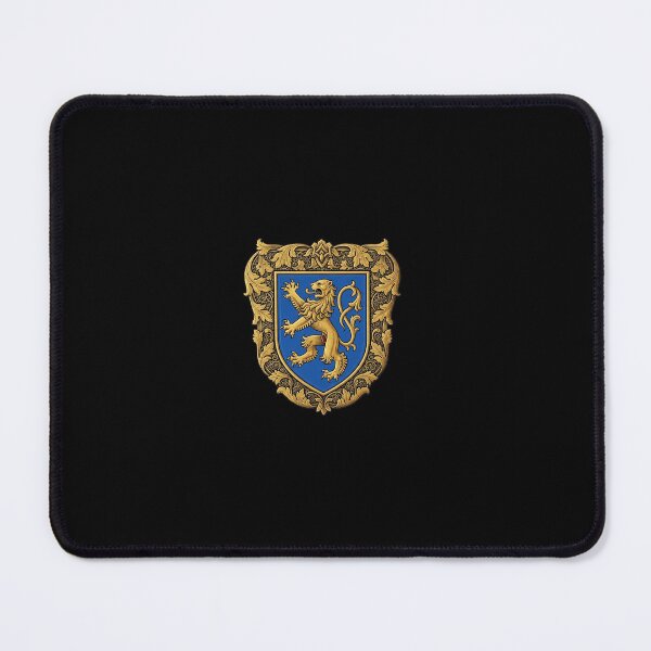 Item preview, Heraldic Majesty: The Golden Lion of the Royal Blue Field Shield of a Victorious Knight designed and sold by TheRoyalCrest.