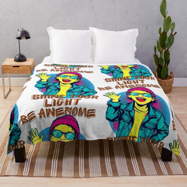 Item preview, Pop Art Character with Pink Dotted Background and Motivational Text designed and sold by SplashTastic.