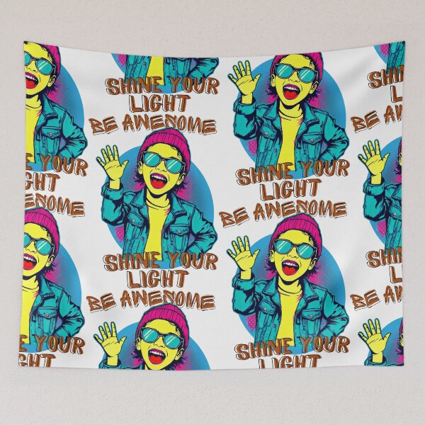 Item preview, Pop Art Character with Pink Dotted Background and Motivational Text designed and sold by SplashTastic.