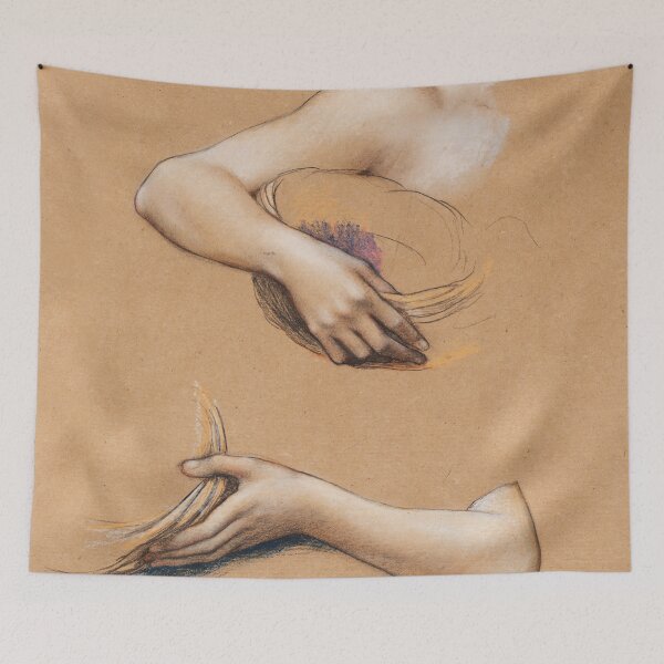 Item preview, Study of Arms for The Cadence of Autumn Evelyn De Morgan 1905 - Pre-Raphaelite Drawing designed and sold by Under-TheTable.