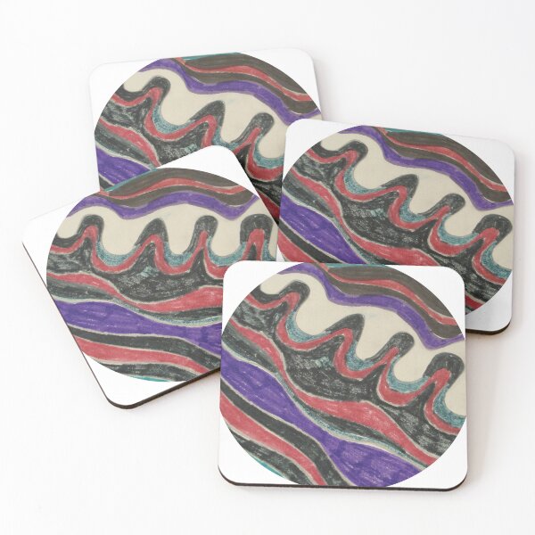 Item preview, split color waves round abstract design designed and sold by SmashingDeals.