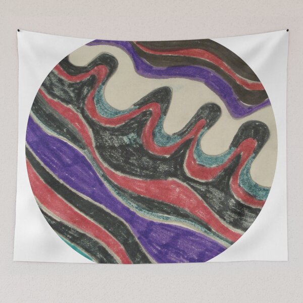 Item preview, split color waves round abstract design designed and sold by SmashingDeals.