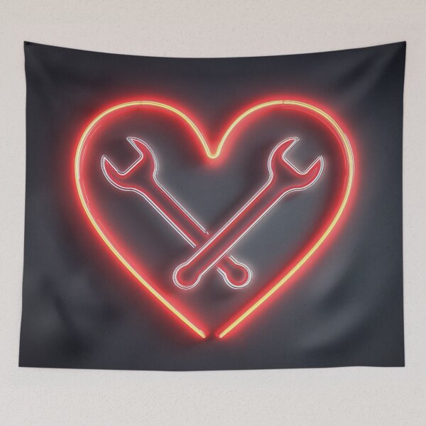 Item preview, Garage Love — Neon Wrench Heart designed and sold by ArgentoArt.