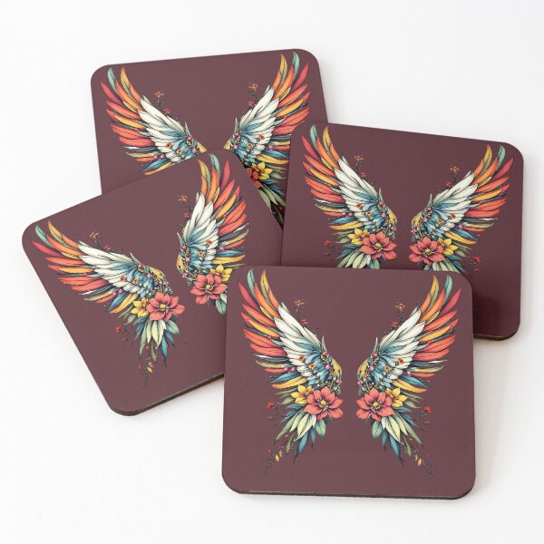 Item preview, Floral Angel Wings Illustration designed and sold by BirdsnStuff.